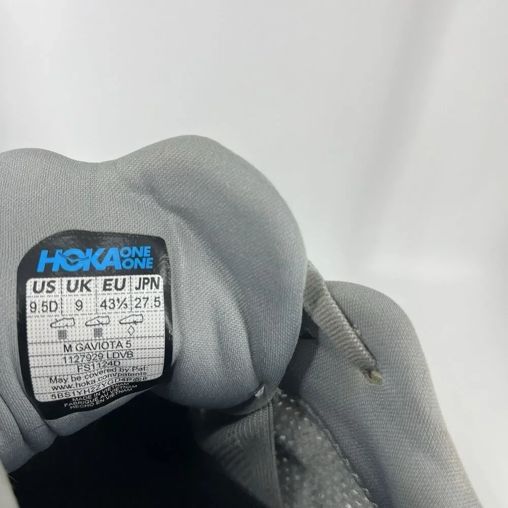Hoka One One Gaviota 5 Shoes Size 9.5D Mens Gray Blue Road Running Comfort Gym